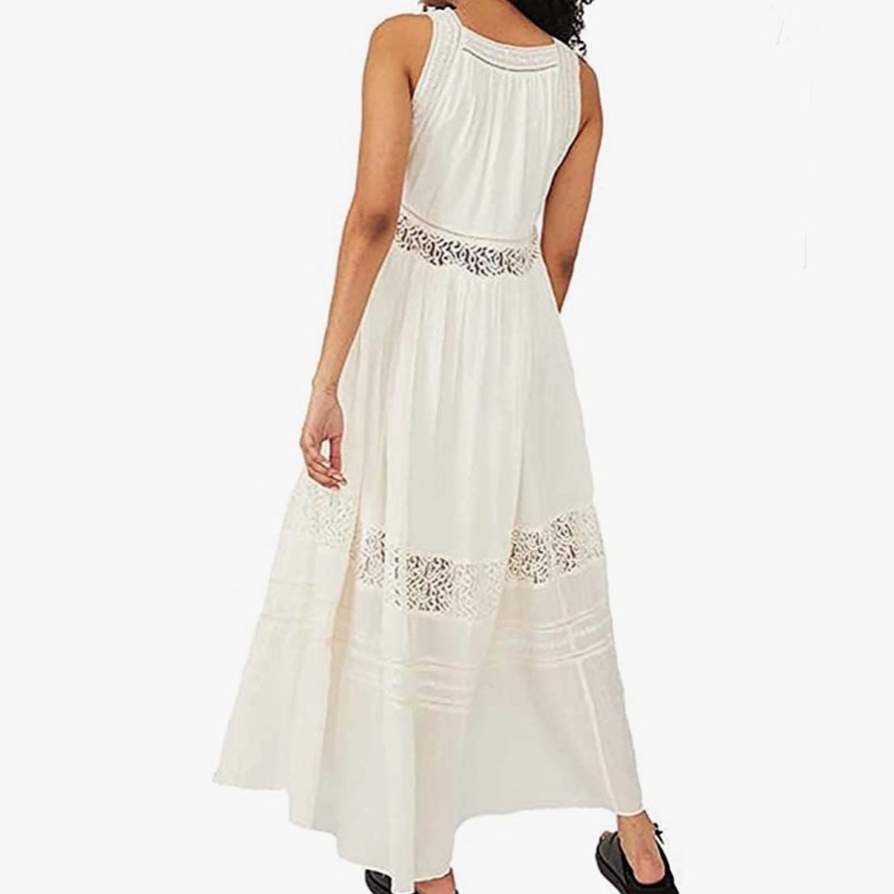 NWT | FREE PEOPLE | clara lace maxi dress in ivory - Picture 5 of 8